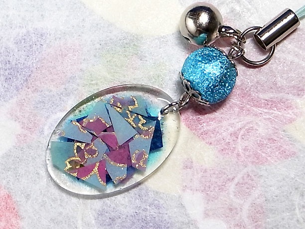 レジンストラップチャーム「霧雫」