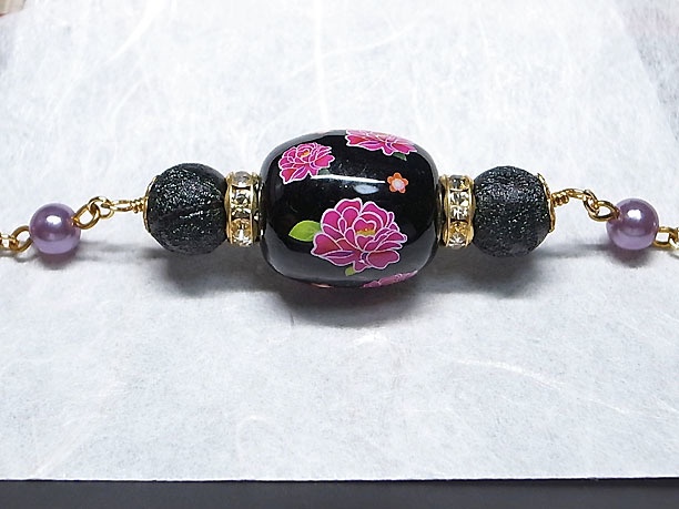 絵付けビーズネックレス「杖柱」