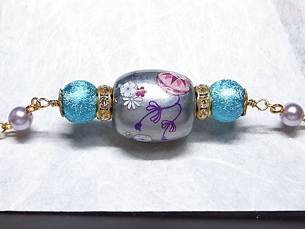 絵付けビーズネックレス「杖柱」