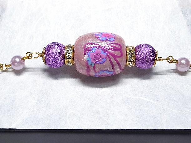 絵付けビーズネックレス「杖柱」