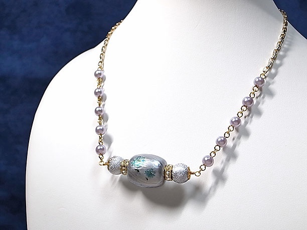 絵付けビーズネックレス「杖柱」