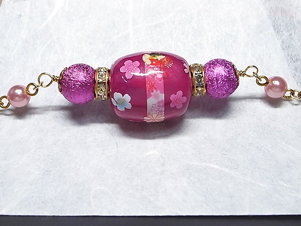 絵付けビーズネックレス「杖柱」