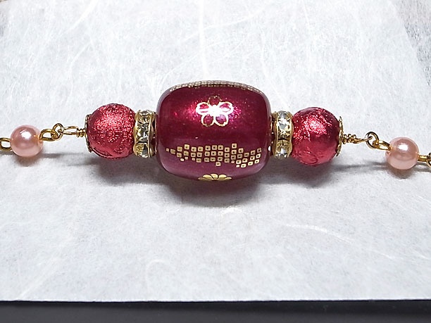 絵付けビーズネックレス「杖柱」