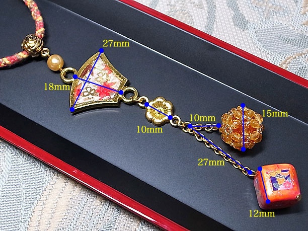 組みひもレジンペンダント「金風」