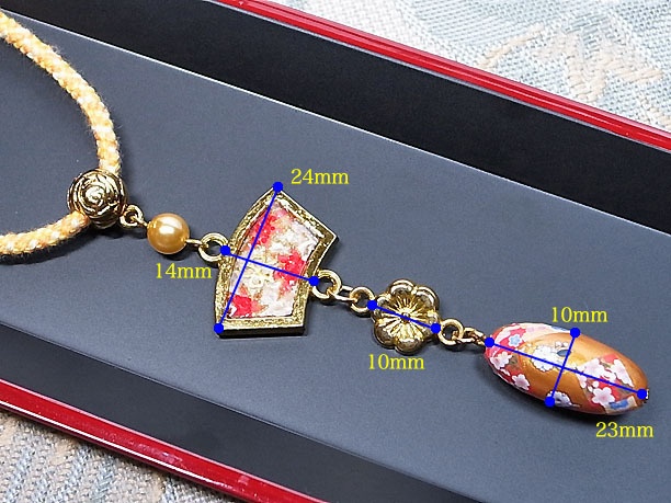 組みひもレジンペンダント「金風」