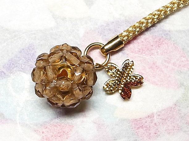 ビーズボール根付「飛輪」