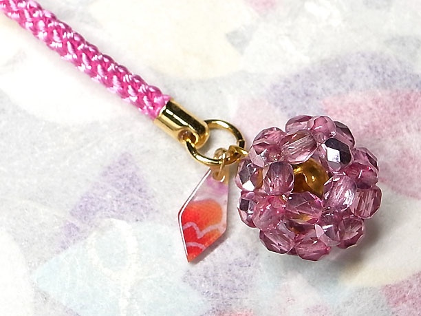 ビーズボール根付「飛輪」