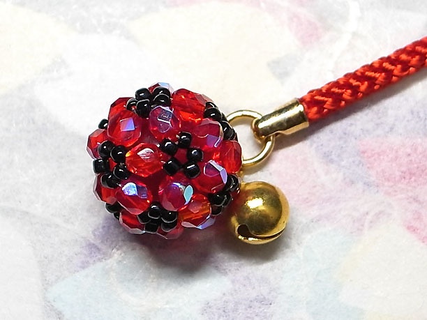 ビーズボール根付「珠玉」