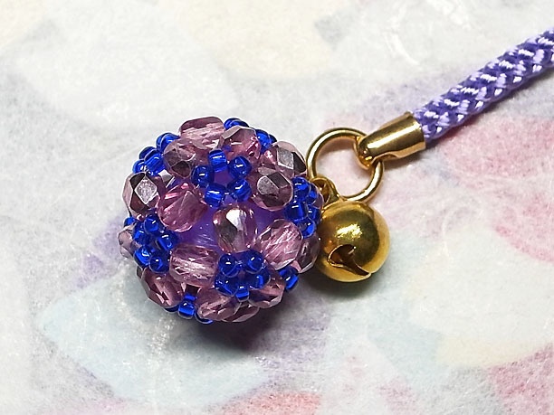 ビーズボール根付「珠玉」