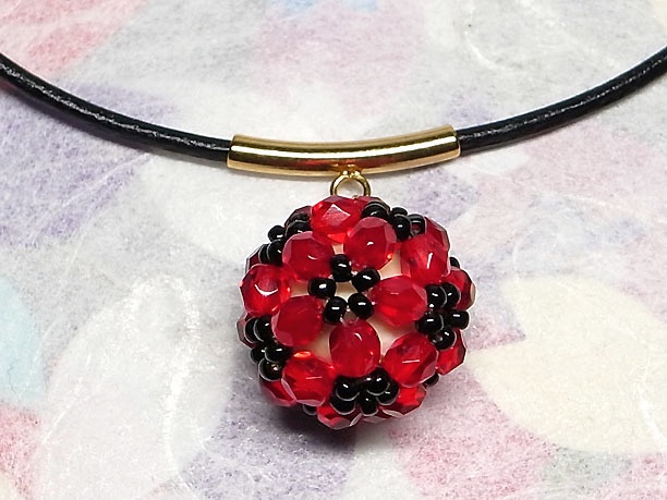 ビーズボールペンダント「天花」