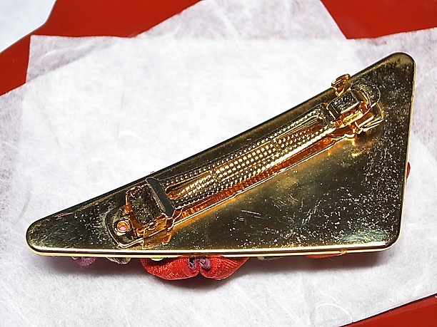 つまみ細工のバレッタ「花園」