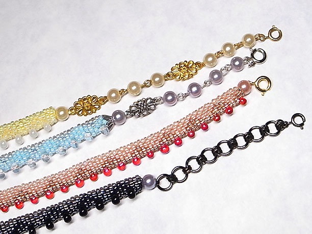 ビーズ・チューブクロッシェネックレス「甘雨」