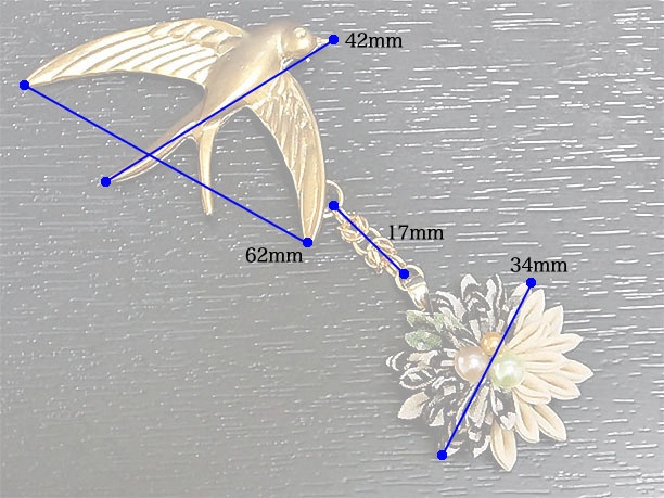 つまみ細工のブローチ「華夏」