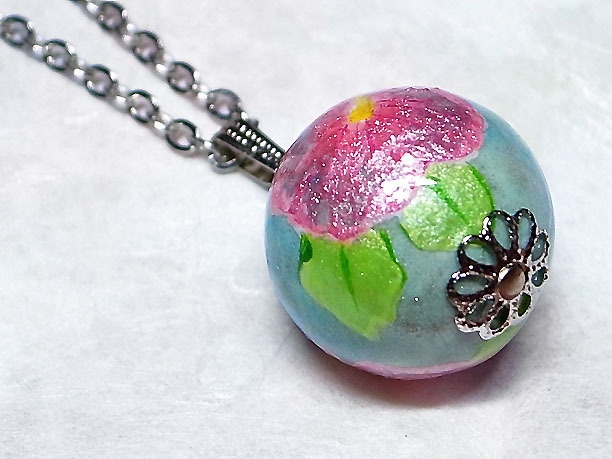 絵付けビーズペンダント「清淑」