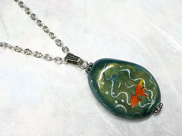 絵付けビーズペンダント「繊麗」