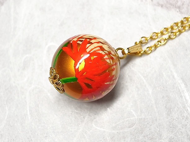 絵付けビーズペンダント「婉麗」