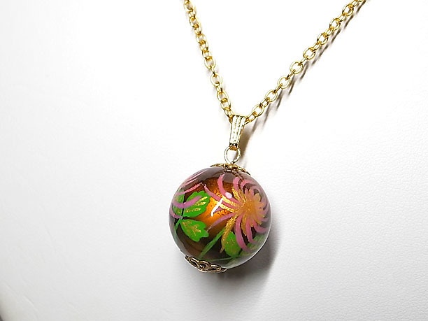 絵付けビーズペンダント「婉麗」