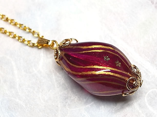 絵付けビーズペンダント「明媚」