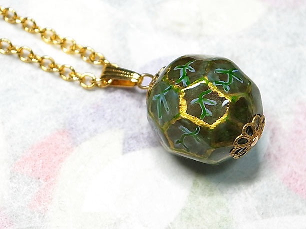 絵付けビーズペンダント「風雅」