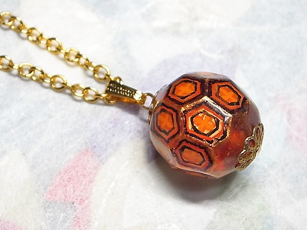 絵付けビーズペンダント「風雅」