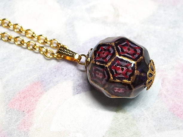 絵付けビーズペンダント「風雅」