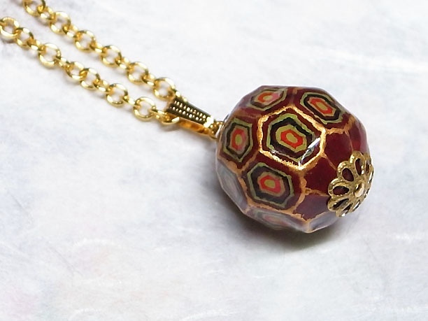 絵付けビーズペンダント「風雅」