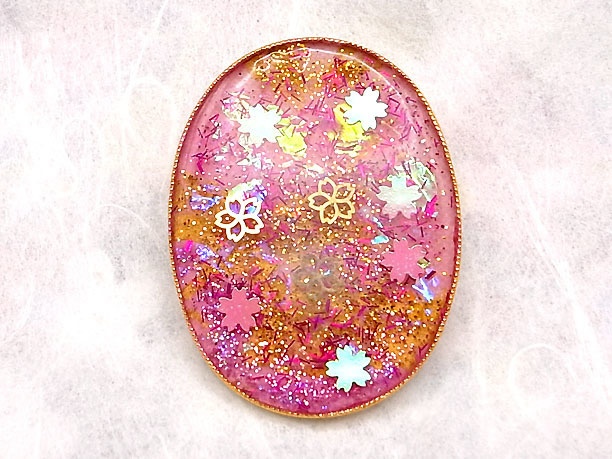 レジン・スカーフ留め「花筏」