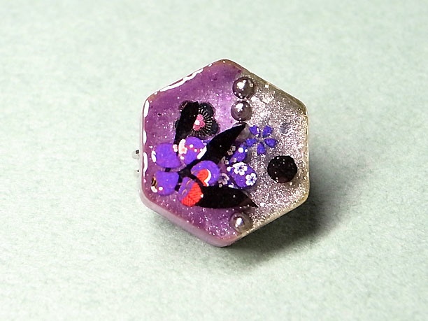レジン・ミニブローチ「清雅」