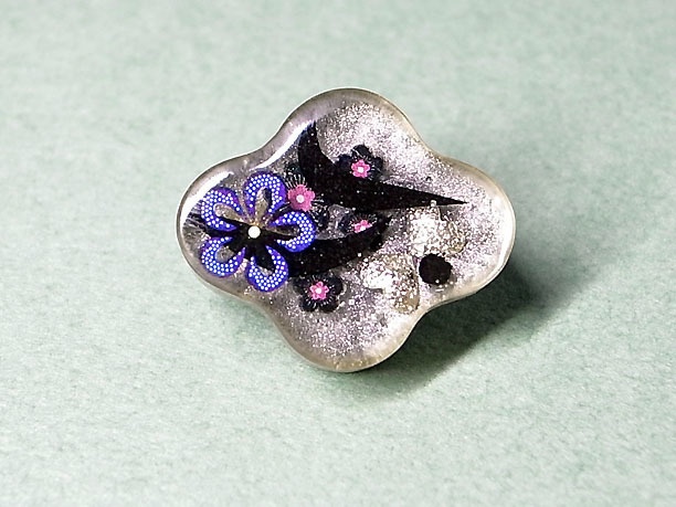レジン・ミニブローチ「清雅」