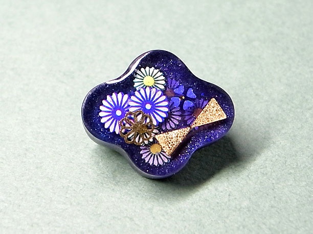 レジン・ミニブローチ「清雅」