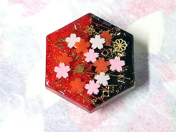 レジン・帯留「彩雲」