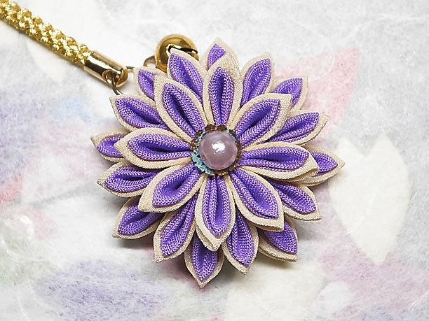 つまみ細工・帯飾り「菊花」