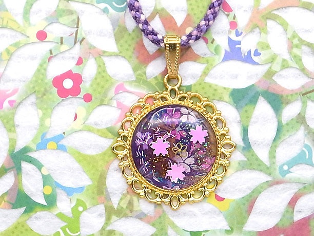 組みひもレジンペンダント「暁雲」