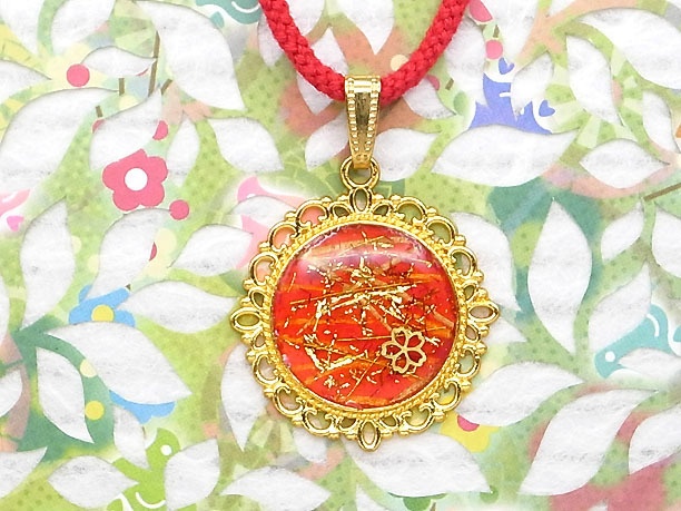 組みひもレジンペンダント「暁雲」