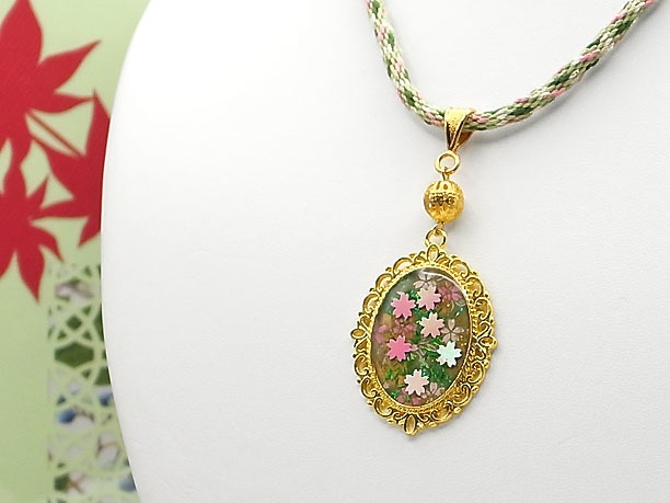 組みひもレジンペンダント「永日」