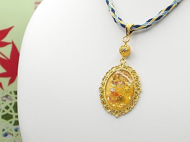 組みひもレジンペンダント「永日」