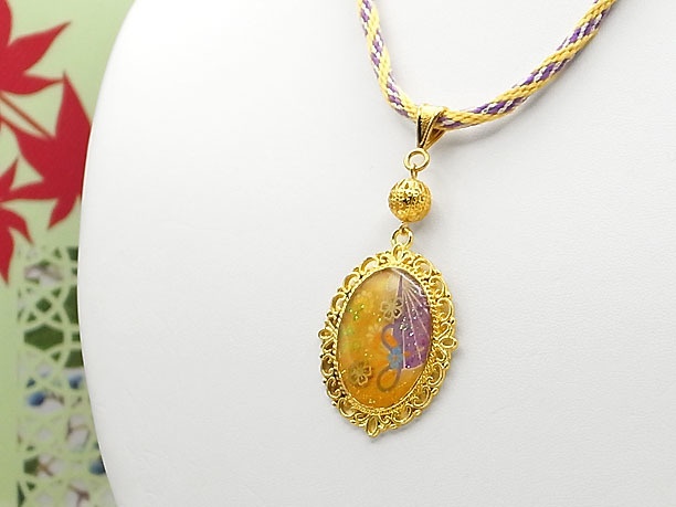 組みひもレジンペンダント「永日」