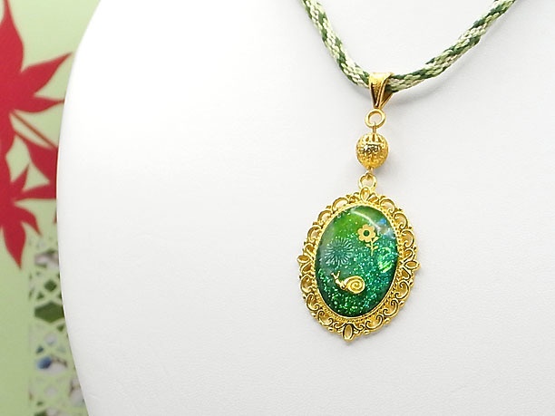 組みひもレジンペンダント「永日」