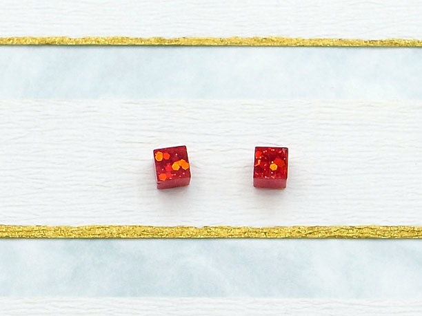 レジン・スタッドピアス「甲」