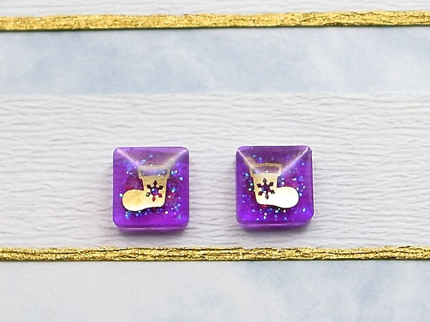 レジン・スタッドピアス「丁」