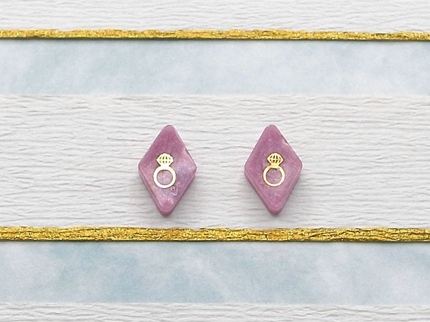 レジン・スタッドピアス「丁」