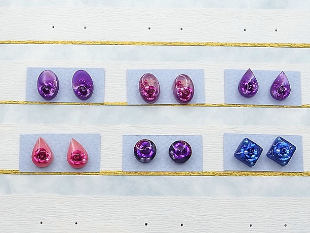 レジン・スタッドピアス「薔薇」