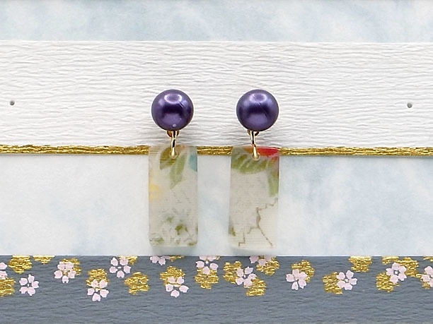 ビーズ・スタッドピアス「京」