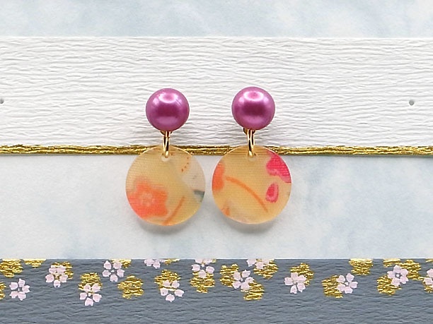 ビーズ・スタッドピアス「京」