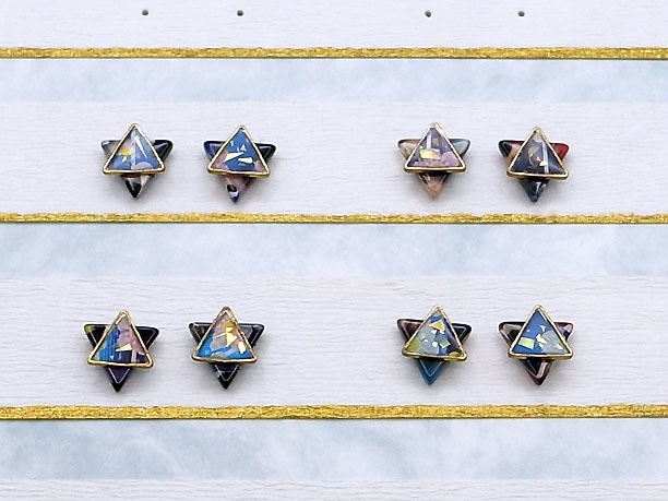 レジン・スタッドピアス「青藍」