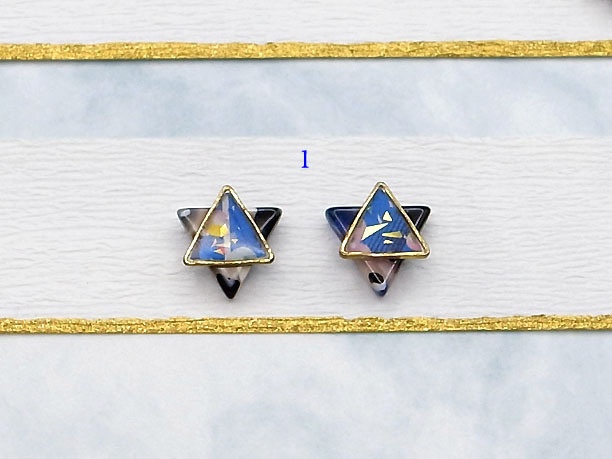 レジン・スタッドピアス「青藍」