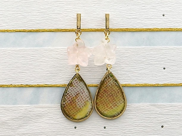 レジン・スタッドピアス「暁鐘」