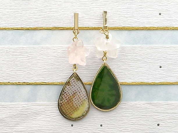 レジン・スタッドピアス「暁鐘」