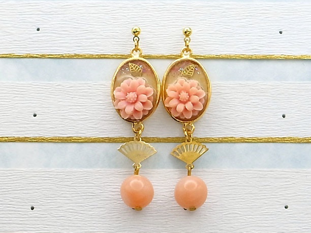 レジン・スタッドピアス「揺曳」