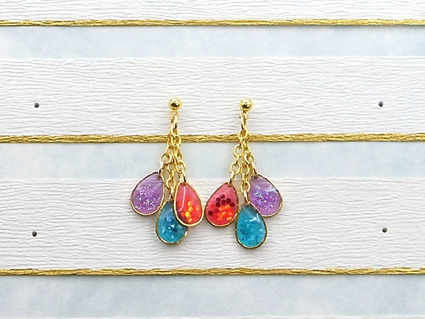 レジン・スタッドピアス「揺曳」